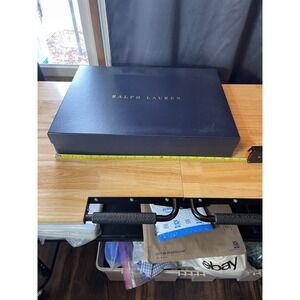 Ralph Lauren Large Navy Blue Gold Logo Gift Presentation Box 19.5x14.25x3.5‎